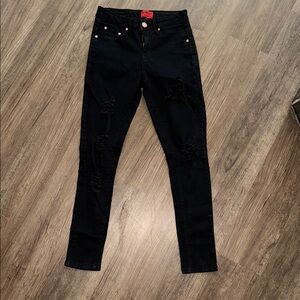 Chic Black Distressed Skinny Jeans for Women